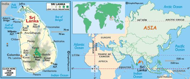 Sri Lanka Map, Map of South India